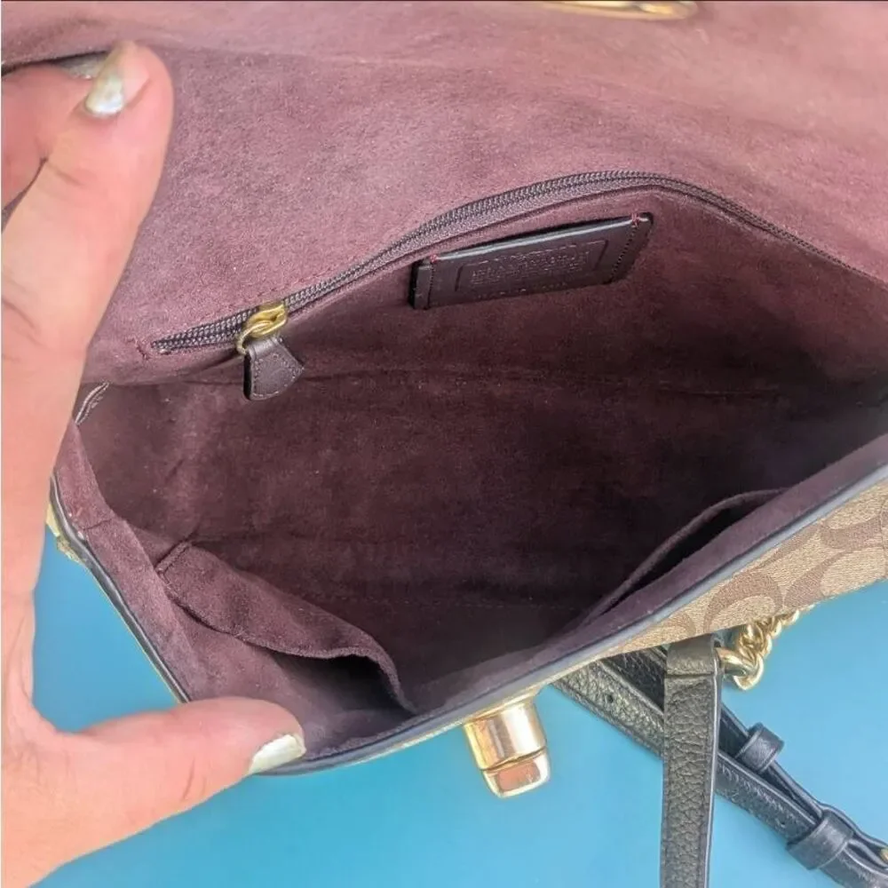 Coach Marlie Top Handle Satchel In Blocked Signature Canvas. C1563 - Picture 9 of 10